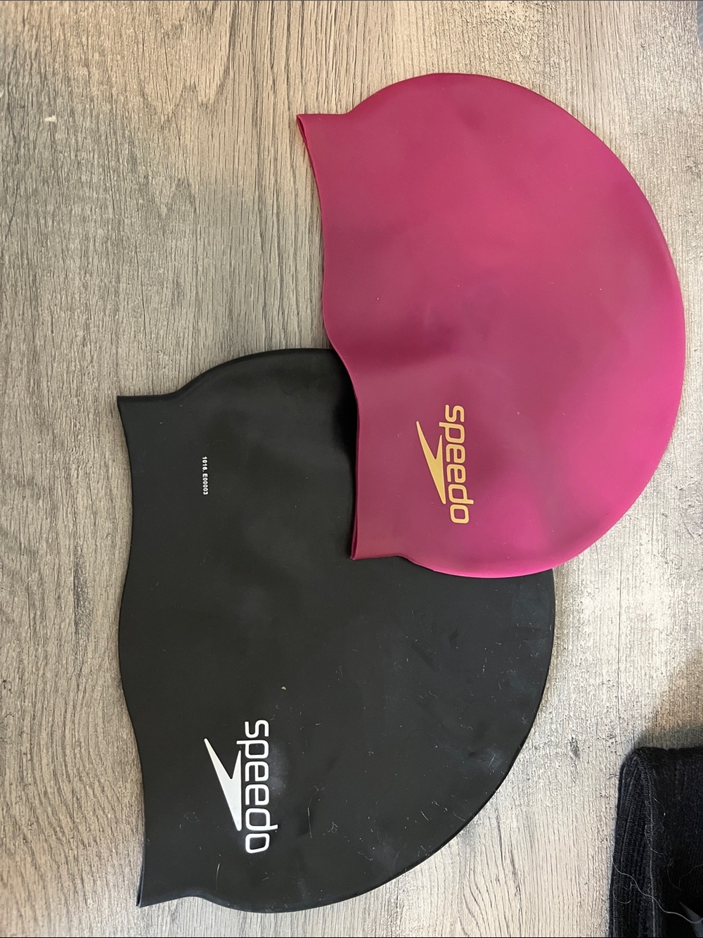 Speedo Black & Magenta Silicone Swim Caps (2-Pack)